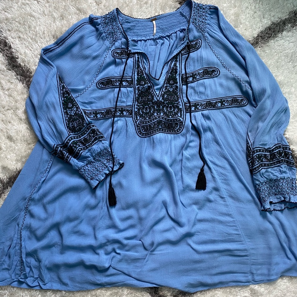 Blue free people dress